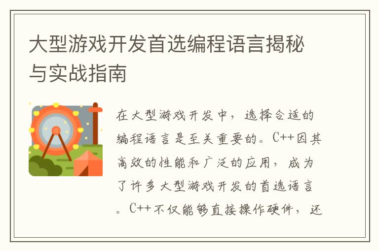 大型游戏开发首选编程语言揭秘与实战指南